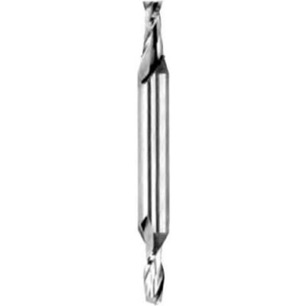 Melin Tool Co 1/8" Dia., 3/8" Shank, 3/8" LOC, 3-1/16" OAL, 2 Flute Solid Carbide Double End Mill, AlTiN, Flat BMG-1204-AlTiN